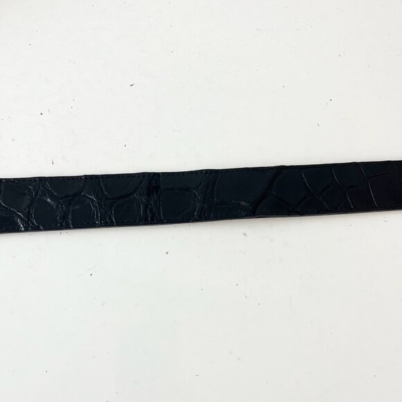 Rod Patrick Boots Mens Western Belt 1.5 in Taper 38 Genuine Black Caiman Leather - Picture 5 of 9